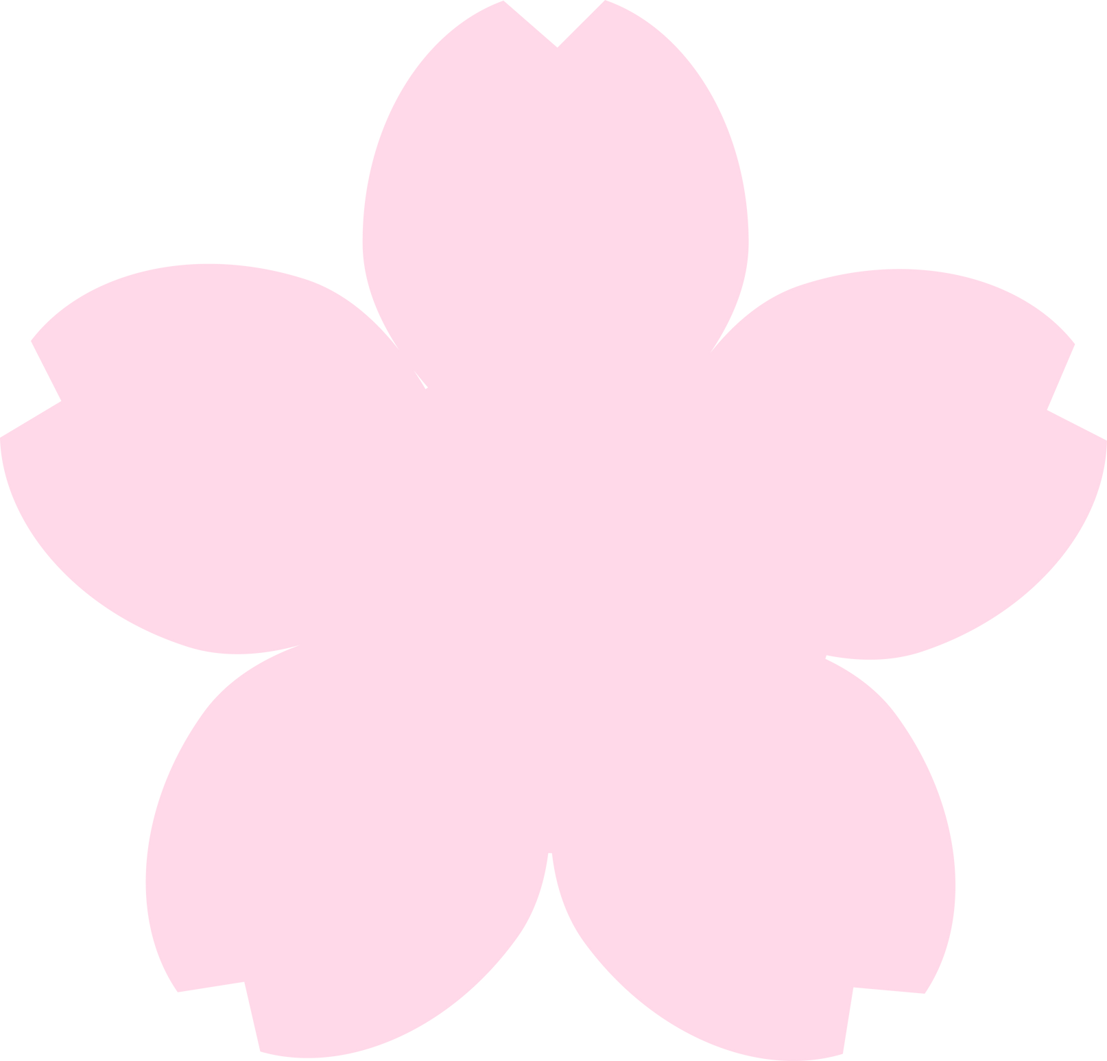 Simple Cherry Blossom Icon (Filled) Isolated